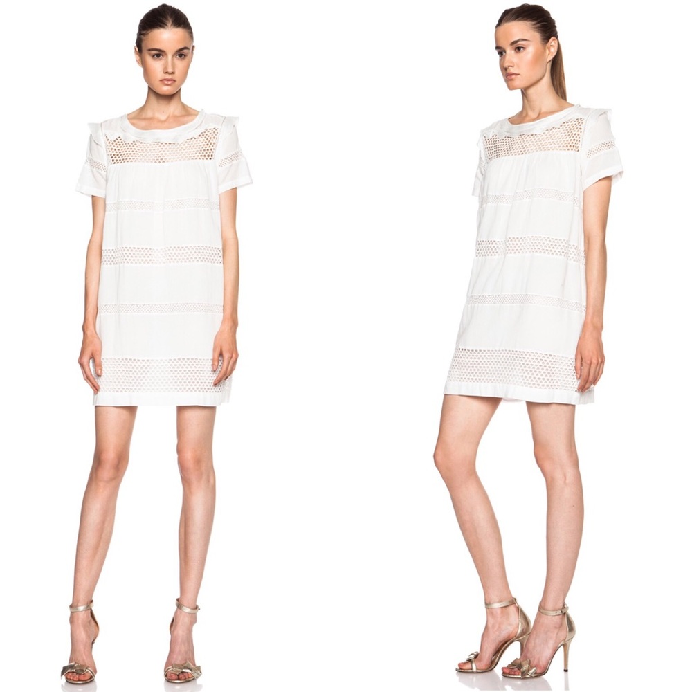 ISABEL MARANT - Caleen Eyelet Silk Cotton dress - Picture 7 of 9